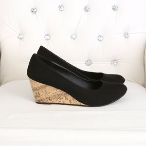 George Black Canvas and Cork Wedges